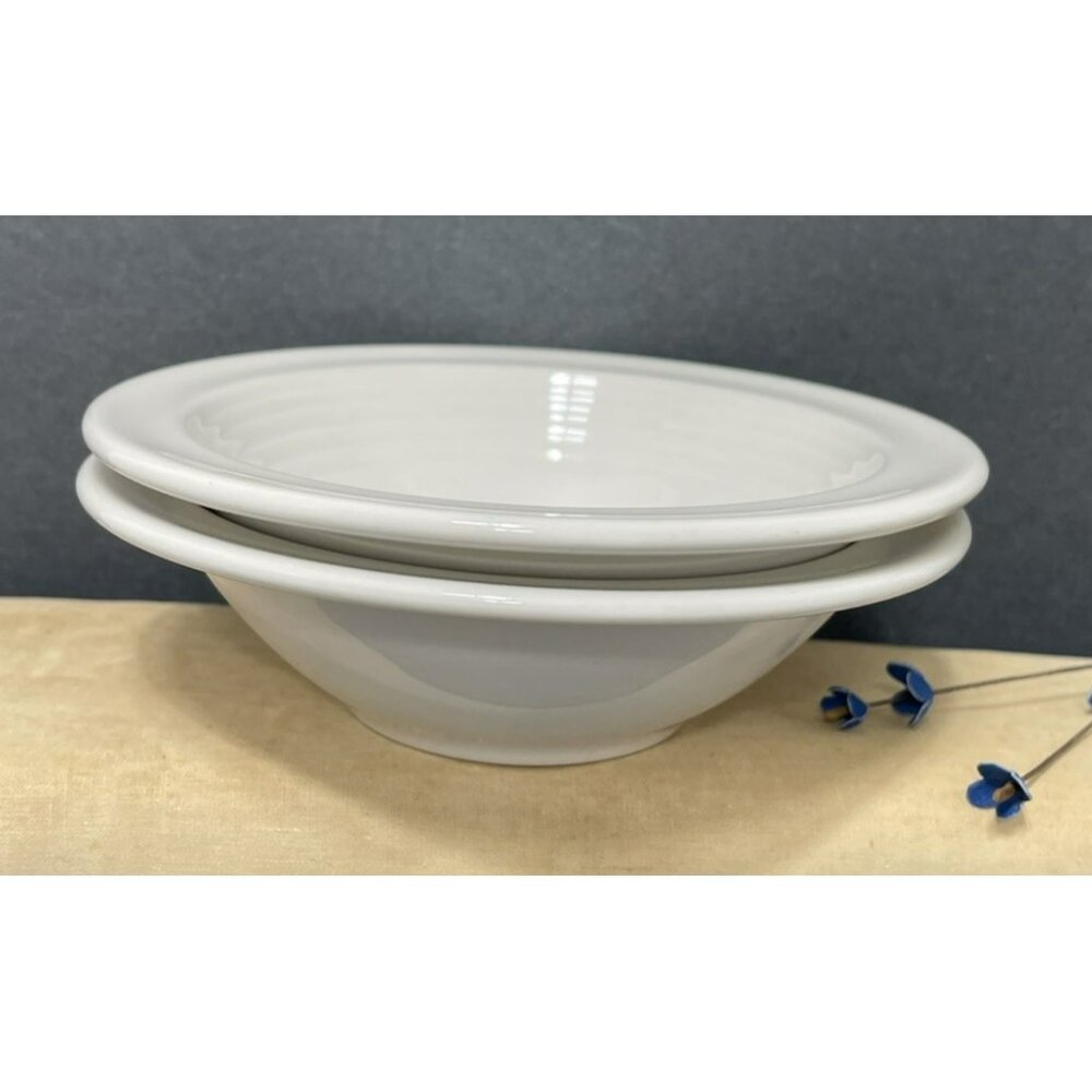 Sterling China Bowls Restaurant Ware White Ridge Ring Sides Cereal 6 Inch Set 2